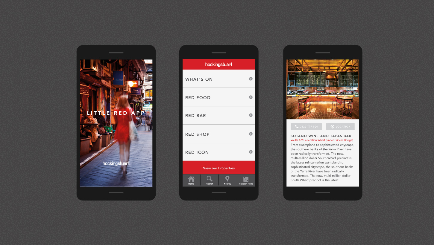 Hockingstuart little red app on mobile