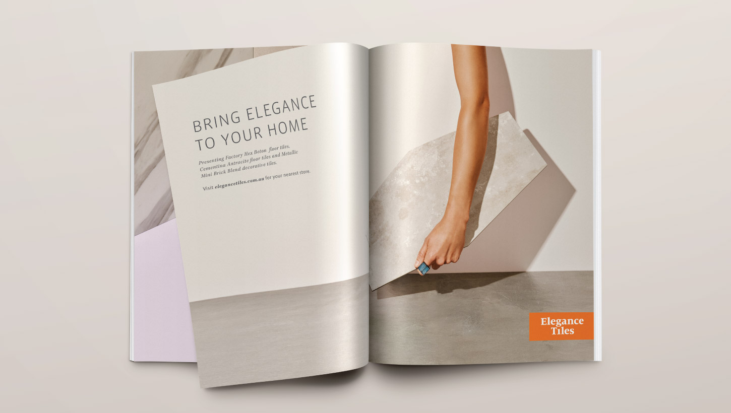 elegance tiles advertising in brochure