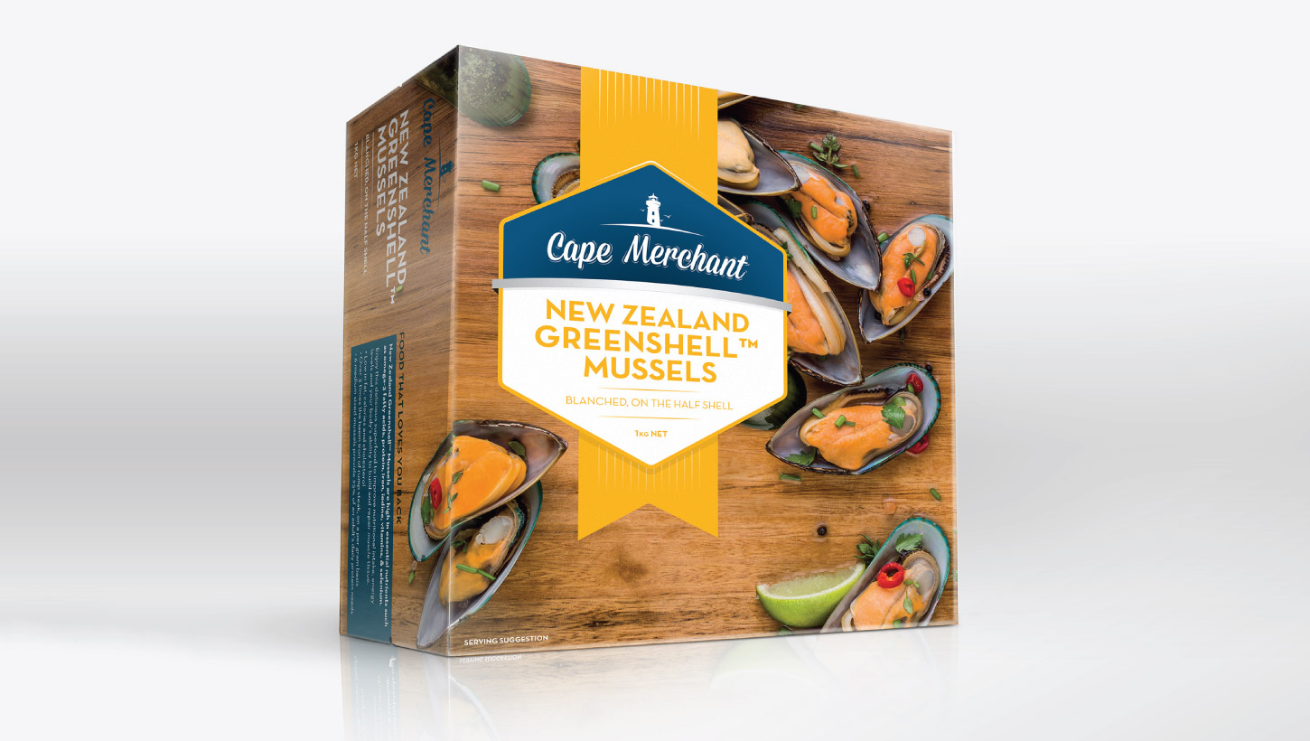 cape merchant mussels packaging front