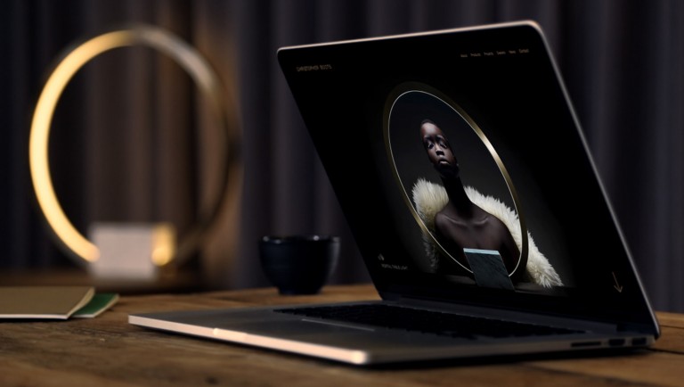 Christopher Boots website on laptop