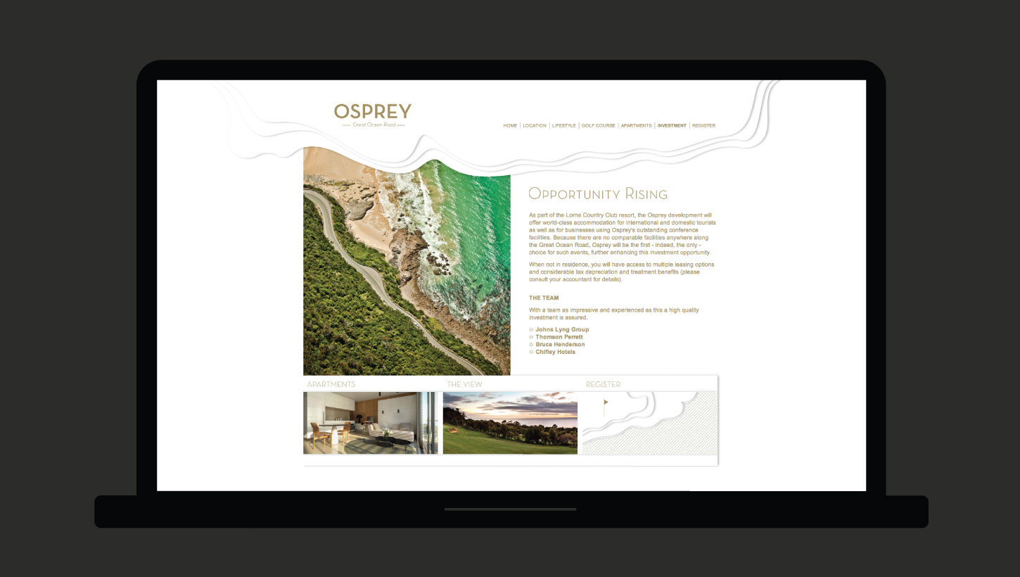 osprey website on laptop