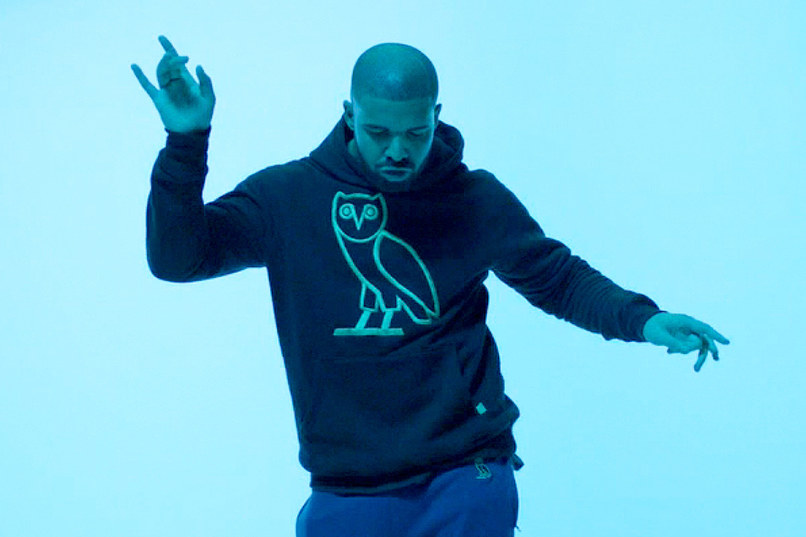 Drake dancing in hoodie on blue background Hotline bling
