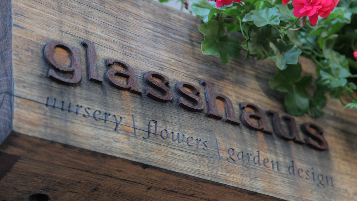 glasshaus wood and metal sign