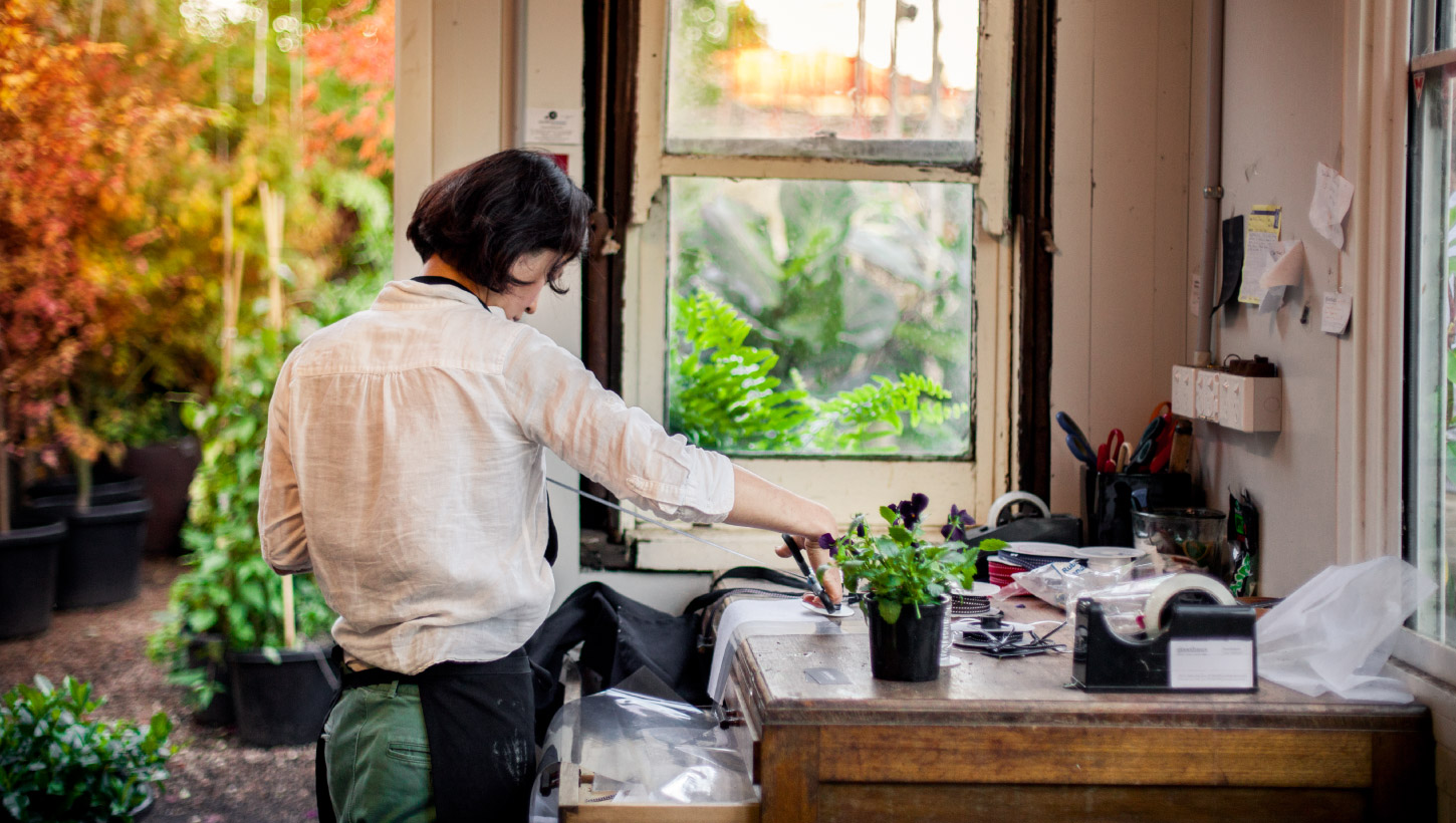 glasshaus worker in nursery