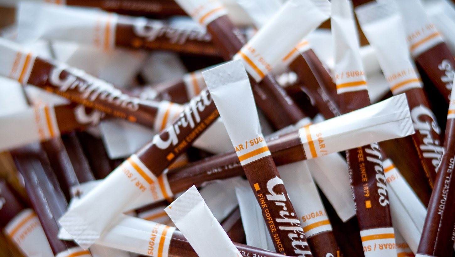 griffiths logo on sugar packets