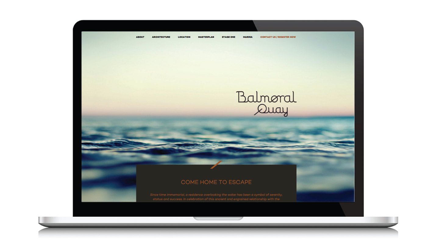 balmoral quay website on a laptop